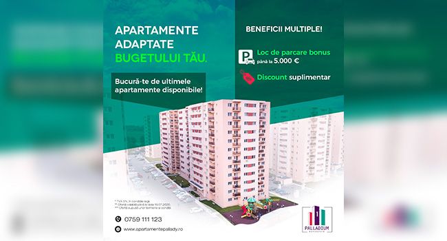 Bonusuri și discounturi pentru locuințele din Palladium Residence (P)