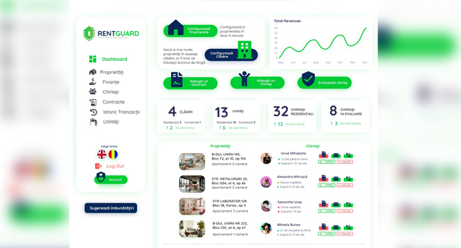 RentGuard oferă soluții complete și inovatoare pentru managementul proprietăților de închiriat