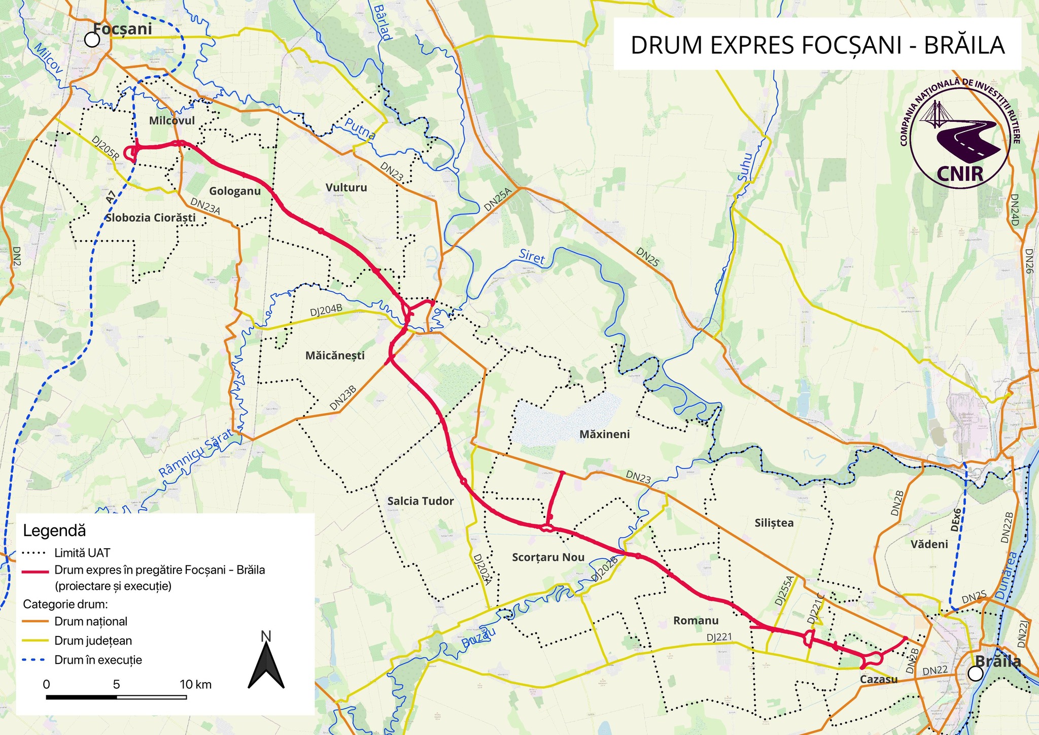 Drumul expres Focsani – Braila: Cinci oferte pentru proiectare si executia lucrarilor de construire